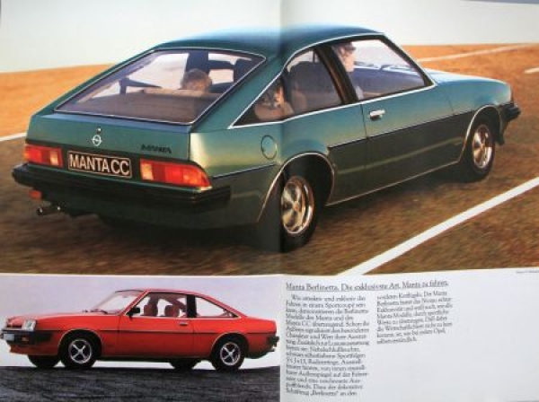 Opel Manta Modelprogram 1980 Dealermap with 4 Carbrochures (1007)